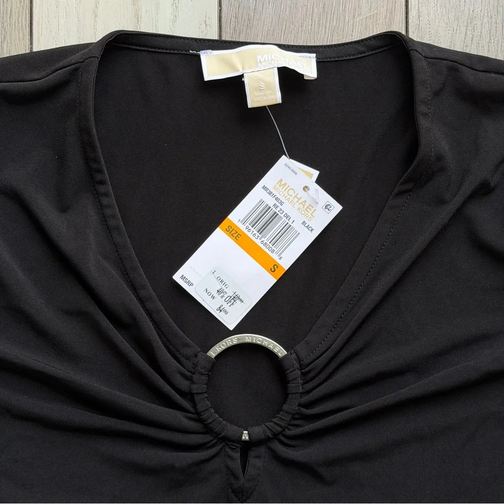 Michael Kors Black Long Sleeve Dress with Ring Detail - Picture 3 of 4